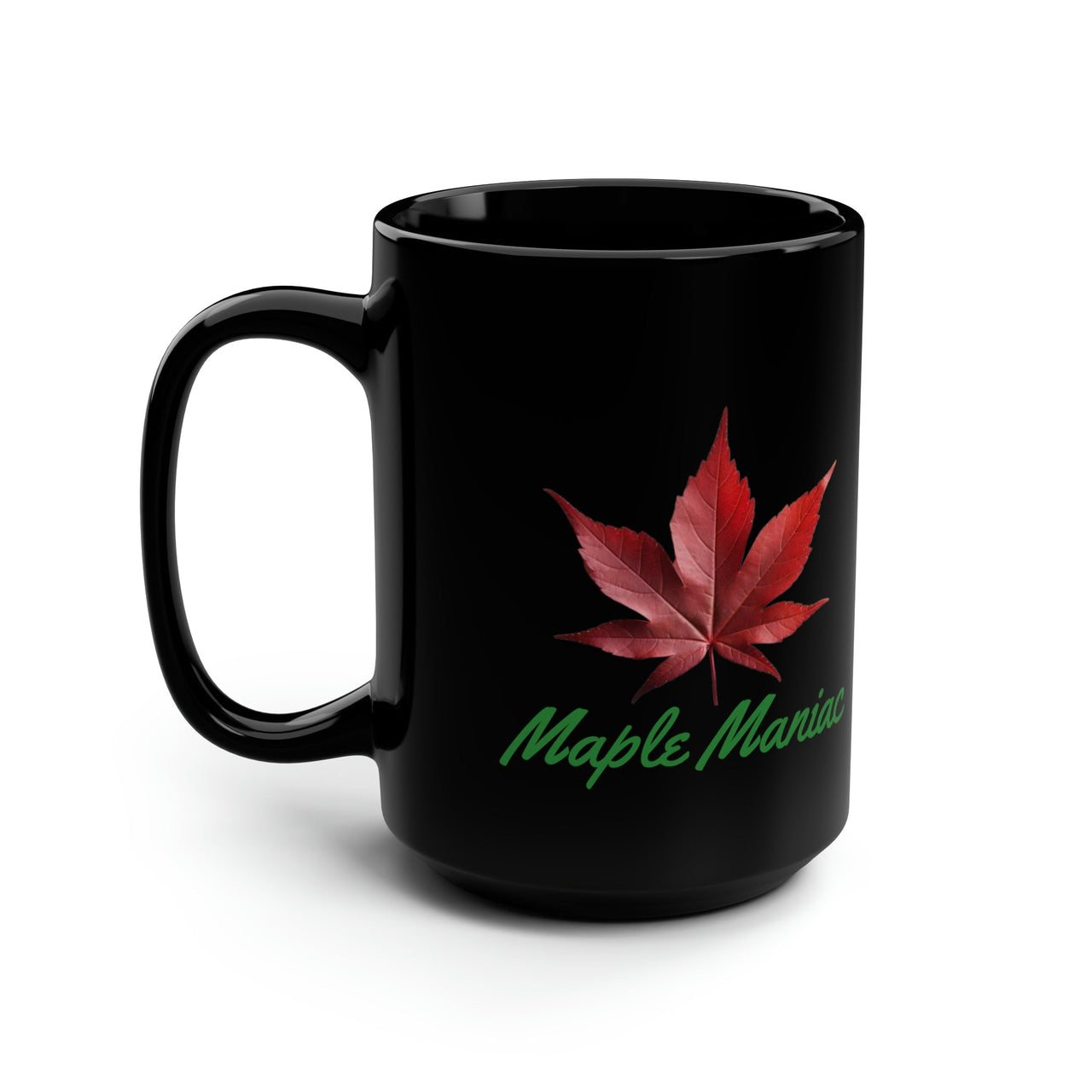 Maple Leaf Maple Maniac Black Mug 15oz - Maple Ridge Nursery